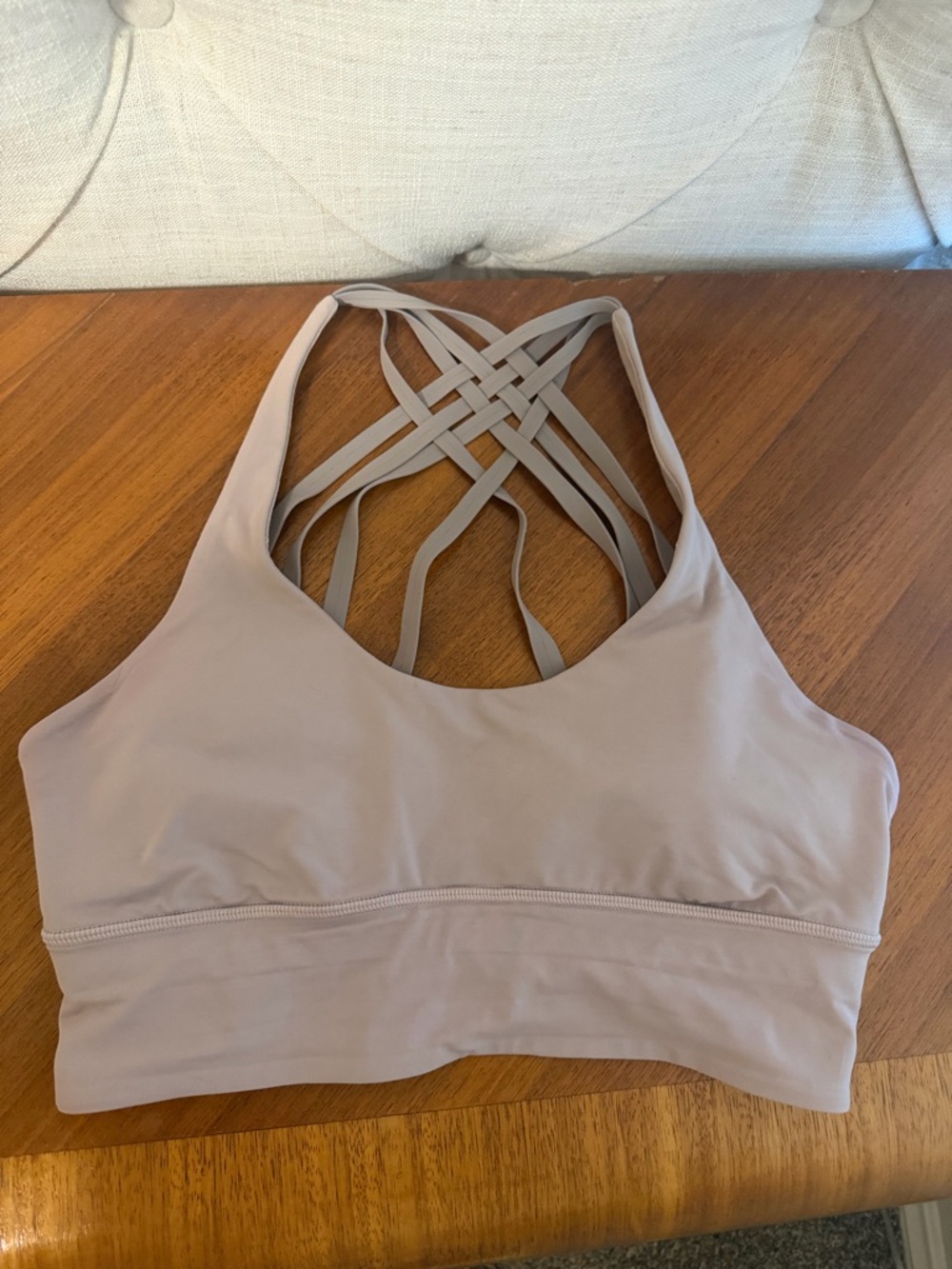 lululemon athletica Light Taupe Strappy Crisscross Sports Bra